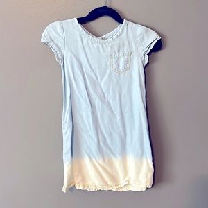 Beautiful blue and white dress comes with a head piece